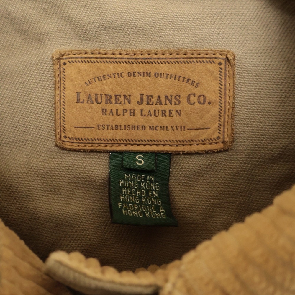 Ralph Lauren Jeans Canvas Chore Coat Barn Jacket Womens Sm Tan Corduroy Collar - Picture 3 of 10